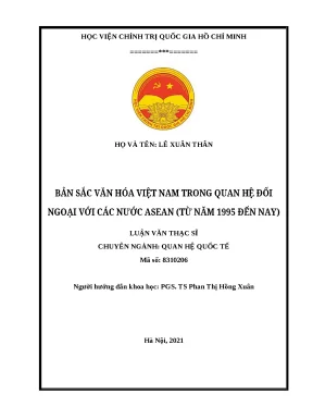 Luan van ban sac vhvn trong qhđn voi cac nuoc asean 1995 den nay