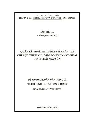 Luận văn quản lý thuế thu nhập cá nhân tại chi cục thuế khu vực đồng hỷ võ nhai tỉnh thái nguyên