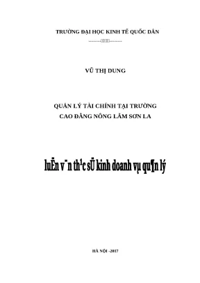 Luận văn thạc sỹ quản lý tài chính tại trường cao đẳng nông lâm sơn la