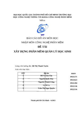 Báo cáo đồ án môn học nhập môn công nghệ phần mềm đề tài xây dựng phần mềm quản lý học sinh