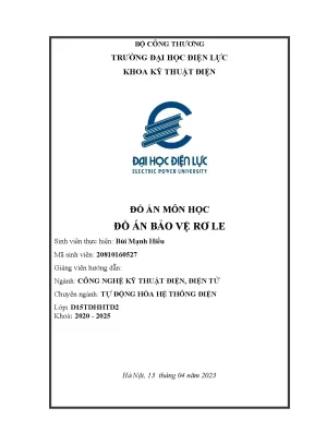 Đồ án đố án tính toán bảo vệ dòng điện cắt nhanh bảo vệ dòng điện cực đại và bảo vệ dòng điện thứ tự không cho đường dây cung cấp điện l1 và l2