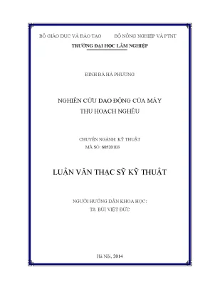 Luận văn nghiên cứu dao động của máy thu hoạch nghêu