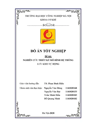 Đồ án đồ án tốt nghiệp đề tài nghiên cứu thiết kế mô hình hệ thống lưu kho tự động