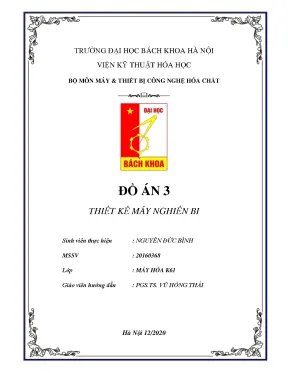 Đồ án đồ án 3 thiết kế máy nghiền bi tổng quan về công nghiệp sản xuất xi măng