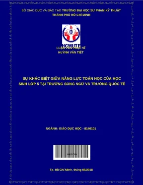 Luận văn thạc sĩ sự khác biệt giữa năng lực toán học của học sinh lớp 5 tại trường song ngữ và trường quốc tế
