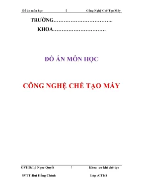 Đồ án công nghệ chế tạo máy gia công chi tiết giá đỡ