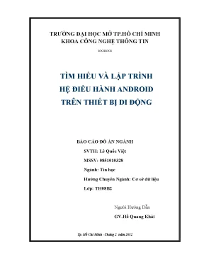 Tìm hiểu và lập trình hệ điều hành android trên thiết bị di động khóa luận tốt nghiệp đại học