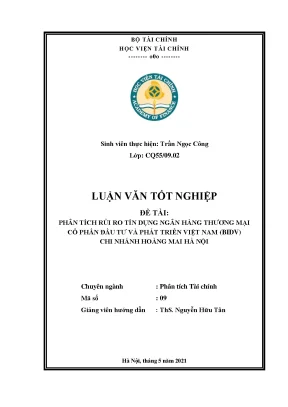 Phân tích rủi ro tín dụng tại BIDV chi nhánh Hoàng Mai