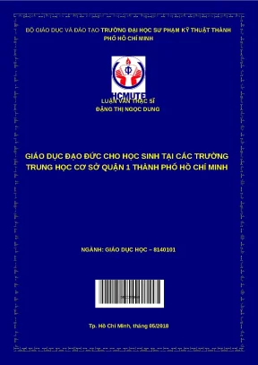 Luận văn thạc sĩ giáo dục đạo đức cho học sinh tại các trường trung học cơ sở quận 1 thành phố hồ chí minh