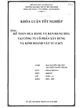 Kế toán mua bán hàng hóa tại Công ty Cổ phần Xây dựng C&T