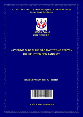 Luận văn thạc sĩ xây dựng giao thức bảo mật trong dữ liệu trên nền tảng iot