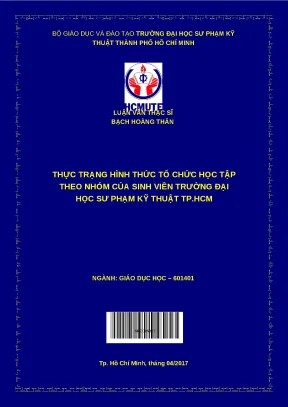 Luận văn thạc sĩ thực trạng hình thức tổ chức học tập theo nhóm của sinh viên trường đại học sư phạm kỹ thuật tp hcm