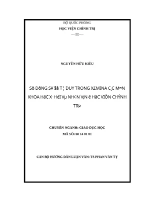 Luận văn sử dụng sơ đồ tư duy trong xêmina các môn khoa học xã hội và nhân văn ở học viện chính trị