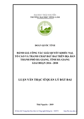 Đánh giá giải quyết khiếu nại, tố cáo đất đai Hà Giang