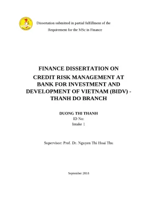 Quản trị rủi ro tín dụng tại BIDV Thanh Đô - Ảnh hưởng đến lợi nhuận