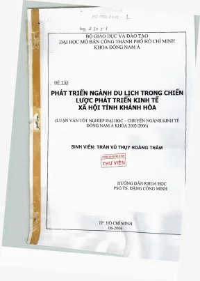Phát triển ngành du lịch tỉnh Khánh Hòa trong chiến lược kinh tế xã hội