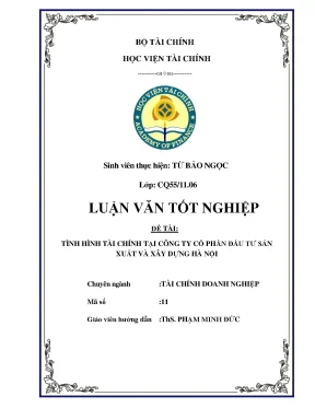 Tình hình tài chính Công ty CP Đầu tư Sản xuất Xây dựng