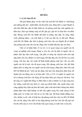 Vận dụng phong cách Hồ Chí Minh xây dựng cán bộ Cà Mau