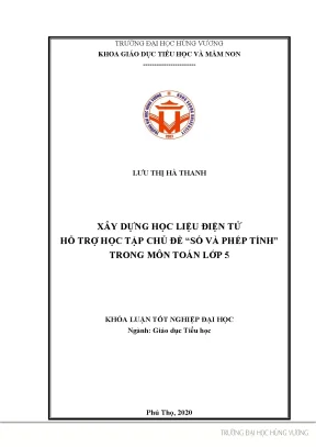 Xây dựng học liệu điện tử hỗ trợ học tập chủ đề Số và Phép tính lớp 5
