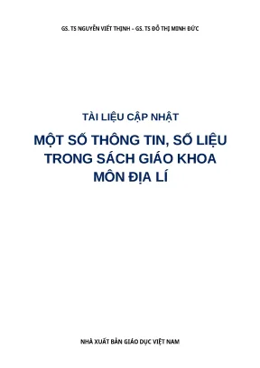 Cập nhật số liệu & thông tin SGK Địa lí các cấp đến 2017