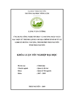 Khóa luận ứng dụng công nghệ tin học và toàn đạc điện tử thành lập bản đồ địa chính