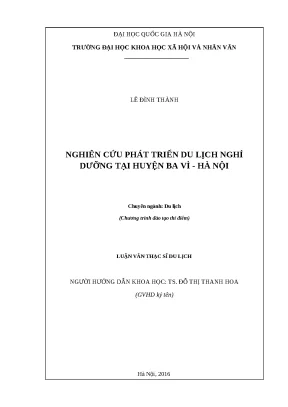 Phát triển du lịch nghỉ dưỡng tại huyện Ba Vì - Hà Nội