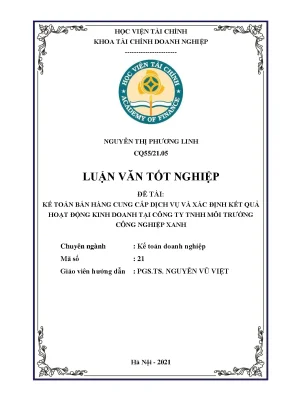 Kế toán bán hàng, dịch vụ & KQKD tại Môi trường CN Xanh