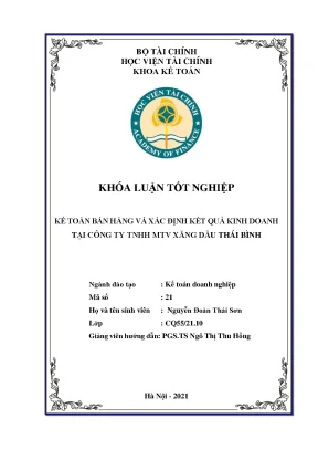 Kế toán bán hàng và xác định kết quả kinh doanh tại TNHH MTV Xăng dầu Thái Bình
