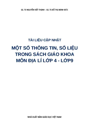 Cập nhật số liệu SGK Địa lí lớp 4-9 cho giáo viên & học sinh