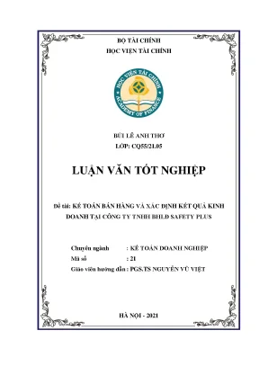 Kế toán bán hàng, KQKD Công ty Safety Plus - Luận văn tốt nghiệp
