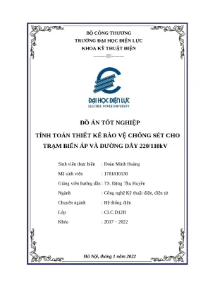 Tính toán bảo vệ chống sét trạm biến áp và đường dây 220/110kV