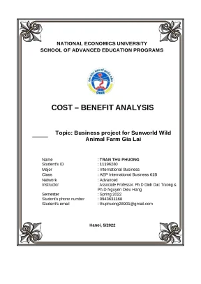 Business project for sunworld wild animal farm gia lai
