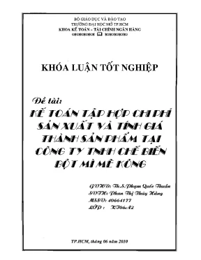 Kế toán chi phí sản xuất và giá thành tại Bột mì Mê Kông