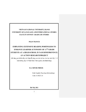 Employing extensive reading portfolios to enhance learner autonomy of 11th grade students at a high school in nam dinh province an action research project