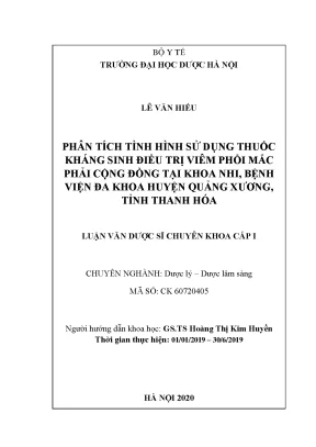 Sử dụng kháng sinh viêm phổi cộng đồng trẻ em Thanh Hóa 2020