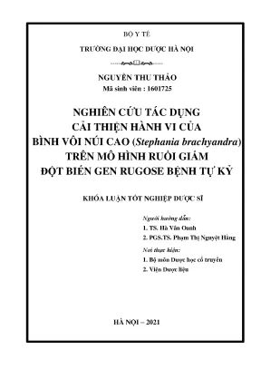 Bình vôi núi cao cải thiện hành vi tự kỷ ruồi giấm gen rugose