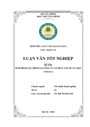 Tình hình tài chính công ty VNECO2