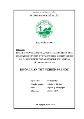 Cấp giấy chứng nhận quyền sử dụng đất xã Quỳnh Vinh 2018