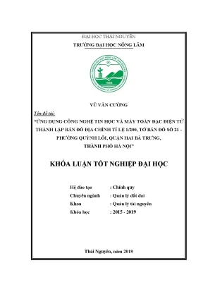 Ứng dụng tin học, toàn đạc điện tử lập bản đồ địa chính 1/200 Quỳnh Lôi, Hà Nội
