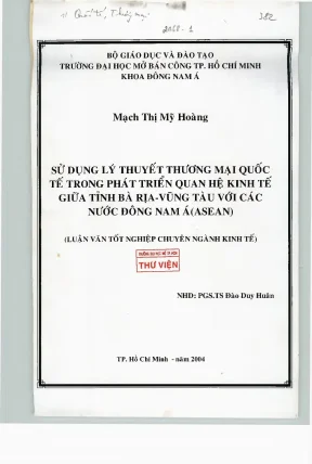 Sử dụng lý thuyết thương mại quốc tế phát triển quan hệ kinh tế BR-VT với ASEAN