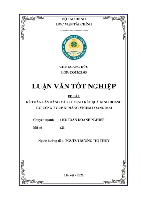 Kế toán bán hàng & KQKD tại CP Xi măng Vicem Hoàng Mai