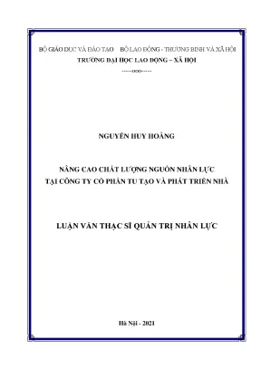 Nâng cao chất lượng NNL tại CTCP Tu tạo & Phát triển Nhà