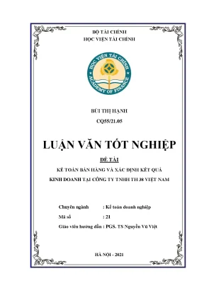 Kế toán bán hàng và xác định kết quả kinh doanh tại công ty TNHH TH 38 Việt Nam