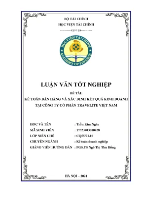 Kế toán bán hàng và xác định kết quả kinh doanh tại Travelite Việt Nam