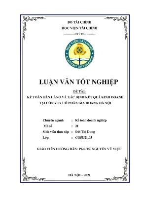 Kế toán bán hàng và xác định kết quả kinh doanh tại Gia Hoàng Hà Nội
