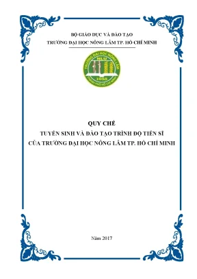 Quy chế tuyển sinh và đào tạo tiến sĩ ĐH Nông Lâm TP.HCM