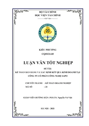 Kế toán bán hàng và xác định kết quả kinh doanh tại SAPO