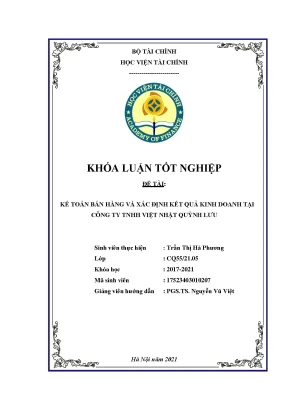 Kế toán bán hàng và KQKQ tại Cty TNHH Việt Nhật Quỳnh Lưu