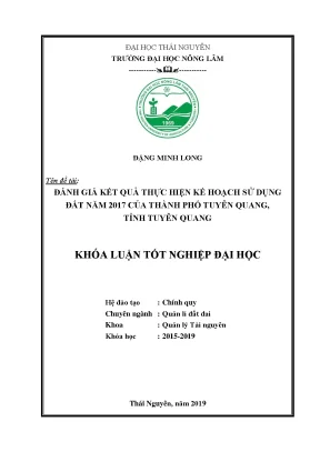 Đánh giá kế hoạch sử dụng đất năm 2017 thành phố Tuyên Quang