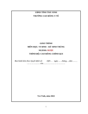 Giáo trình Vi sinh Ký sinh trùng Dược hệ Cao đẳng chính quy